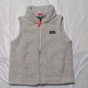 Patagonia Los Gatos Girls Gray Fleece Zip Up Vest Kids Size M